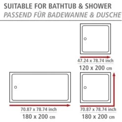 Wenko Duschvorhang Comfort Flex Terracotta Polyester 180 Cm X 200 Cm Waschbar -Badezimmerbedarf Geschäft 4008838351451 1068 04