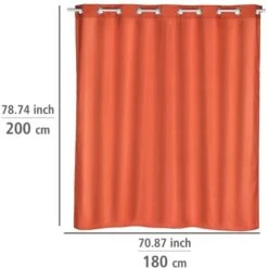 Wenko Duschvorhang Comfort Flex Terracotta Polyester 180 Cm X 200 Cm Waschbar -Badezimmerbedarf Geschäft 4008838351451 1068 05