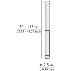 Wenko Teleskop-Duschvorhangstange Luz Ausziehbar Rostfrei 70 Cm - 115 Cm Schwarz -Badezimmerbedarf Geschäft 4008838356609 1068 04
