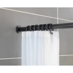 Wenko Teleskop-Duschvorhangstange Luz Ausziehbar Rostfrei 70 Cm - 115 Cm Schwarz -Badezimmerbedarf Geschäft 4008838356609 1068 06