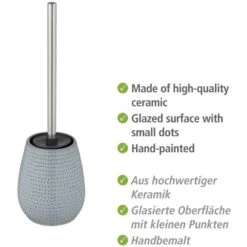 Wenko WC-Garnitur Bellante Keramik Hellblau WC-Bürstenkopf Aus Silikon -Badezimmerbedarf Geschäft 4008838370285 1068 3