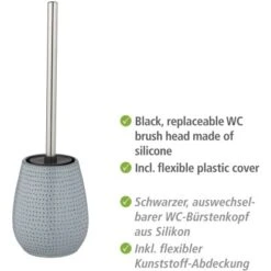 Wenko WC-Garnitur Bellante Keramik Hellblau WC-Bürstenkopf Aus Silikon -Badezimmerbedarf Geschäft 4008838370285 1068 4