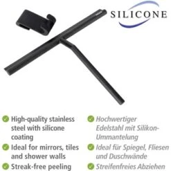 Wenko Badezimmerwischer Mola XXL Mit Breiter Wischfläche Aus Silikon Schwarz -Badezimmerbedarf Geschäft 4008838378083 1068 02