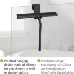 Wenko Badezimmerwischer Mola XXL Mit Breiter Wischfläche Aus Silikon Schwarz -Badezimmerbedarf Geschäft 4008838378083 1068 03