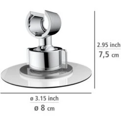 Wenko Duschkopfhalter 360° Befestigen Ohne Bohren Ø 8 X 7,5 Cm Chrom -Badezimmerbedarf Geschäft 4008838388181 1068 VM 01