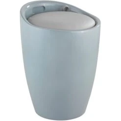 Wenko Badhocker Candy Inkl. Wäschekorb Kunststoff Grau -Badezimmerbedarf Geschäft 4008838517567 1068 01