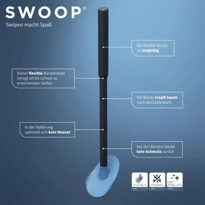 Tiger Tess Toilettenbürstenhalter Freistehend Mit Swoop® Bürste Flexibel Schwarz 9 Tiger Tess Toilettenbürstenhalter Freistehend Mit Swoop® Bürste Flexibel Schwarz – Bild 7