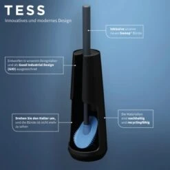 Tiger Tess Toilettenbürstenhalter Freistehend Mit Swoop® Bürste Flexibel Schwarz 19 Tiger Tess Toilettenbürstenhalter Freistehend Mit Swoop® Bürste Flexibel Schwarz -Badezimmerbedarf Geschäft 4008911329414 4621 9