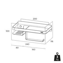 Tiger Caddy Toilettenpapierhalter Mit Ablage Edelstahl Gebürstet