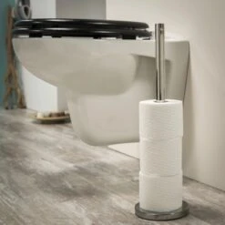 Tiger Reserverollenhalter Boston Freistehend Edelstahl Poliert -Badezimmerbedarf Geschäft 4008914465003 4621 3