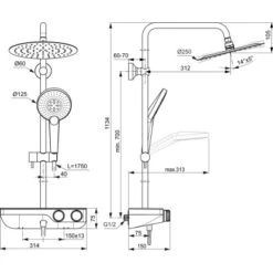 Ideal Standard Duschsystem Ceratherm S200 Mit Ablage Und Runder Handbrause Chrom 15 Ideal Standard Duschsystem Ceratherm S200 Mit Ablage Und Runder Handbrause Chrom -Badezimmerbedarf Geschäft 4015413350815 3049 VM 09