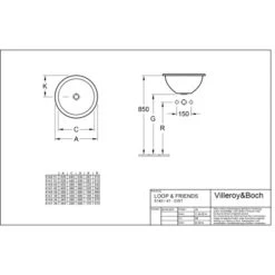 Villeroy & Boch Loop & Friends Einbauwaschbecken 39 Cm Alpinweiß Mit Überlauf -Badezimmerbedarf Geschäft 4034 614134 614039 61413 5