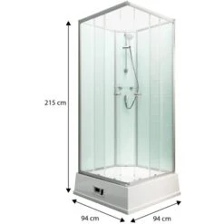 Schulte Komplettduschkabine Korfu II Mit Boiler Pumpe Alu-Natur Hellgrün -Badezimmerbedarf Geschäft 4060991009792 2053 3 1