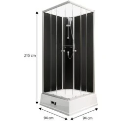 Schulte Komplettduschkabine Korfu II Mit Boiler Pumpe Alu-Natur Schwarz -Badezimmerbedarf Geschäft 4060991009808 2053 3 1