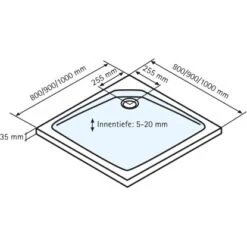 Schulte Duschwanne Quadrat Extraflach Alpinweiß 100 X 100 Cm -Badezimmerbedarf Geschäft 4060991010248 2053 5