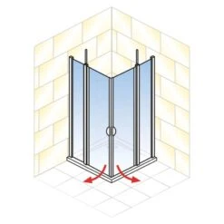 Schulte Sunny Eckeinstieg 4-tlg. Mit Drehtüren 80 X 80 X 180 Cm Weiß -Badezimmerbedarf Geschäft 4060991013805 5