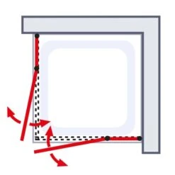 Schulte Sunny Eckeinstieg 4-tlg. Mit Drehtüren 80 X 80 X 180 Cm Weiß -Badezimmerbedarf Geschäft 4060991013805 6