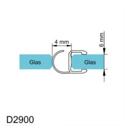 Schulte Dichtprofil Vertikal Für Serie MasterClass Und Garant -Badezimmerbedarf Geschäft 4060991014864 2053 6