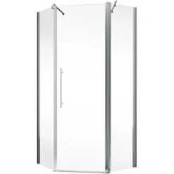 Schulte Fünfeckdusche Mit Drehtür Alexa Style 2.0 Chromoptik BxHxT 90x90x192 Cm -Badezimmerbedarf Geschäft 4060991019579 2053 02