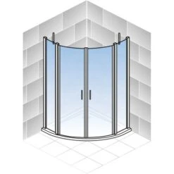 Schulte Runddusche Alexa Style 2.0 Echtglas 4-tlg. Alu-Natur 90 Cm X 90 Cm -Badezimmerbedarf Geschäft 4060991019685 2053 5