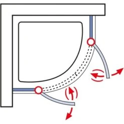 Schulte Runddusche Mit Drehtüren MasterClass BxTxH 80 X 80 X 200 Cm 9 Schulte Runddusche Mit Drehtüren MasterClass BxTxH 80 X 80 X 200 Cm -Badezimmerbedarf Geschäft 4060991028076 2053 03