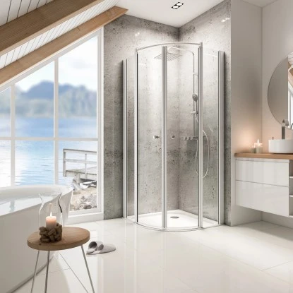 Schulte ExpressPlus Runddusche Garant 4-tlg. Alu-Natur Radius 55cm 3 Schulte ExpressPlus Runddusche Garant 4-tlg. Alu-Natur Radius 55cm