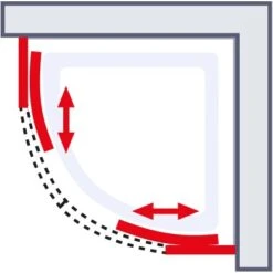 Schulte Runddusche II Kristall/Trend Aluminiumprofilen BxTxH 80 X 80 X 185 Cm -Badezimmerbedarf Geschäft 4060991051180 2053 03