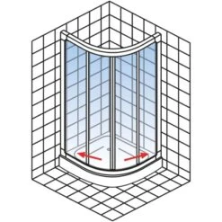 Schulte Runddusche II Kristall/Trend Aluminiumprofilen BxTxH 80 X 80 X 185 Cm -Badezimmerbedarf Geschäft 4060991051180 2053 04