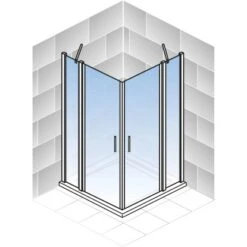 Schulte Eckeinstieg 4-tlg. Alexa Style 2.0 Alu-Natur Depoli Light 90x90x192 Cm -Badezimmerbedarf Geschäft 4060991051203 2053 5