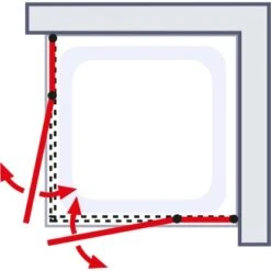 Schulte Eckeinstieg 4-tlg. Alexa Style 2.0 Alu-Natur Depoli Light 90x90x192 Cm -Badezimmerbedarf Geschäft 4060991051203 2053 6