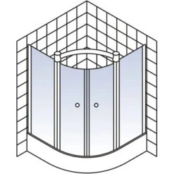Schulte ExpressPlus Runddusche Garant Mit Duschwanne Alu Natur 200x90x90cm -Badezimmerbedarf Geschäft 4060991055966 2053 5