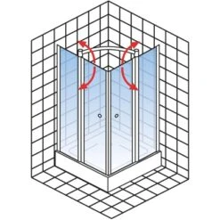 Schulte ExpressPlus Eckeinstieg Mit Drehfalttür Garant Chromoptik 200x80cm -Badezimmerbedarf Geschäft 4060991055980 2053 5