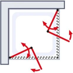 Schulte ExpressPlus Eckeinstieg Mit Drehfalttür Garant Chromoptik 200x80cm -Badezimmerbedarf Geschäft 4060991055980 2053 6