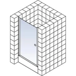 Schulte ExpressPlus Drehtür In Nische Garant Alu Natur Links 200x80cm -Badezimmerbedarf Geschäft 4060991056048 2053 5