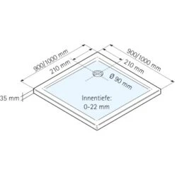 Schulte ExpressPlus Duschwanne Eckig Extra-flach Mineralguss 90 X 90 Cm -Badezimmerbedarf Geschäft 4060991056383 2053 3