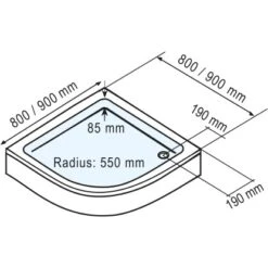 Schulte ExpressPlus Duschwanne Rund Flach Sanitäracryl 80x80cm -Badezimmerbedarf Geschäft 4060991056550 2053 3