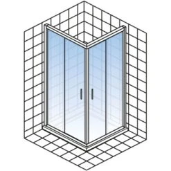Schulte ExpressPlus Set Eckeinstieg Kristall/Trend Mit Duschwanne 185x80cm -Badezimmerbedarf Geschäft 4060991056970 2053 5