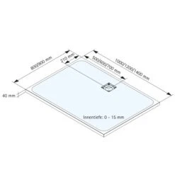 Schulte Duschwanne Mineralguss Mit Steinstruktur 800 X 1000 Mm Alpinweiß -Badezimmerbedarf Geschäft 4060991063305 2053 5 5
