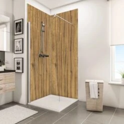 Schulte ExpressPlus DecoDesign Duschrückwand Dekor Schwarzwaldeiche Hell 255x100 -Badezimmerbedarf Geschäft 4060991067990 Bild03