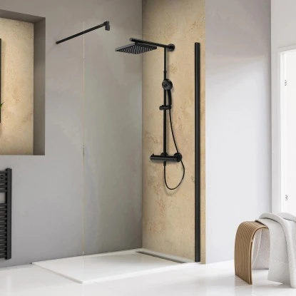 Schulte Walk In Frontteil Toura 200 Cm X 80 Cm Schwarz ESG Klar Hell 3 Schulte Walk In Frontteil Toura 200 Cm X 80 Cm Schwarz ESG Klar Hell