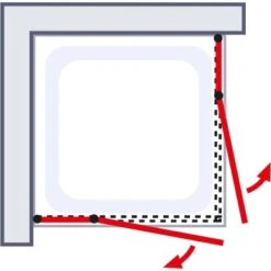 Schulte Eckeinstieg 4-tlg. Toura Pendelbar Schwarz 200 X 100 X 100 Cm Klar Hell -Badezimmerbedarf Geschäft 4060991070136 2053 5