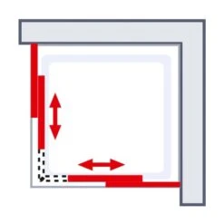 Schulte Eckeinstieg Mit Schiebetüren Sunny 180 Cm X 75-90 Cm Silber Glasdekor -Badezimmerbedarf Geschäft 4060991070211 2053 AI 02