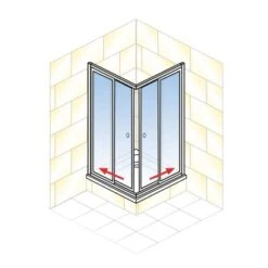 Schulte Eckeinstieg Mit Schiebetüren Sunny 180 Cm X 75-90 Cm Weiß Glasdekor -Badezimmerbedarf Geschäft 4060991070501 2053 AI 01