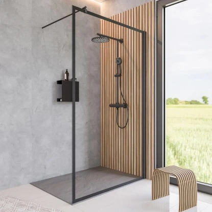 Schulte Walk In Frontteil Alexa Style 2.0 Dekor Frame Mattschwarz 200 X 90 Cm 3 Schulte Walk In Frontteil Alexa Style 2.0 Dekor Frame Mattschwarz 200 X 90 Cm