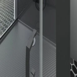 Schulte ExpressPlus Komplettdusche-Schiebetür Bali Mattschwarz 215 Cm X 115 Cm -Badezimmerbedarf Geschäft 4060991074998 2053 CU 09