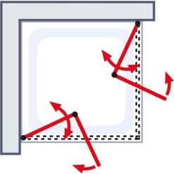 Schulte ExpressPlus Drehfalttür Eckeinstieg Garant 2.0 Chromoptik 200 Cm X 90 Cm -Badezimmerbedarf Geschäft 4060991076107 2053 AI 02