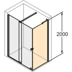 Hüppe Duschabtrennung Xtensa 4-Eck SW Maßanf. Silberhochglanz Klar 200 X 89,5 Cm -Badezimmerbedarf Geschäft 4123 Ambientebild hpv ra2