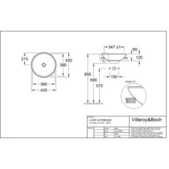 Villeroy & Boch Friends Halbeinbau-Waschbecken 43cm Alpinweiß M. ÜL CPlus 7 Villeroy & Boch Friends Halbeinbau-Waschbecken 43cm Alpinweiß M. ÜL CPlus -Badezimmerbedarf Geschäft 4123 vbtz 411400 411401 5