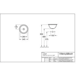 Villeroy & Boch Loop & Friends Einbauwaschbecken 34 Cm Star White Mit ÜL CPlus -Badezimmerbedarf Geschäft 4123 vbtz 614034 614134 5 1