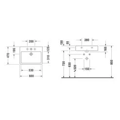 Duravit Waschbecken 60 Cm Vero Weiß 7 Duravit Waschbecken 60 Cm Vero Weiß -Badezimmerbedarf Geschäft 415415 1709 skizze 2